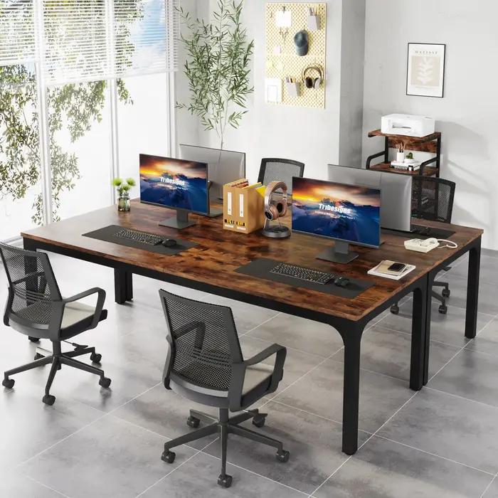 Tribesigns Bureau d'ordinateur extra long de 78,7 pouces Bureau pour 2 personnes, bureau double long