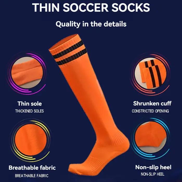 Loogdeel 1 paire 26-45 enfants Football Compression chaussettes de sport extensible genou haut Tube