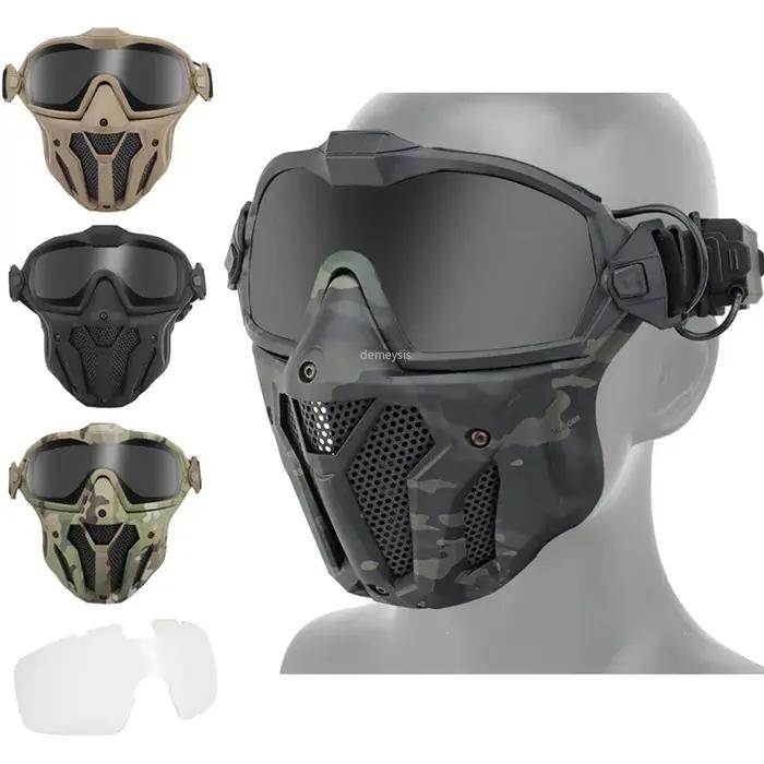 Masque Airsoft lunettes détachables avec ventilateur Anti-buée masque de protection tactique Paintba