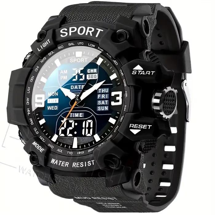 Montres de sport pour hommes et femmes, aiguilles tactiques, grand cadran, montre étanche, minuterie éclairée, réveil