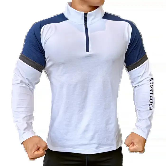 T-Shirt de course à Compression pour hommes, sweat-shirt élastique respirant, manches longues, hauts