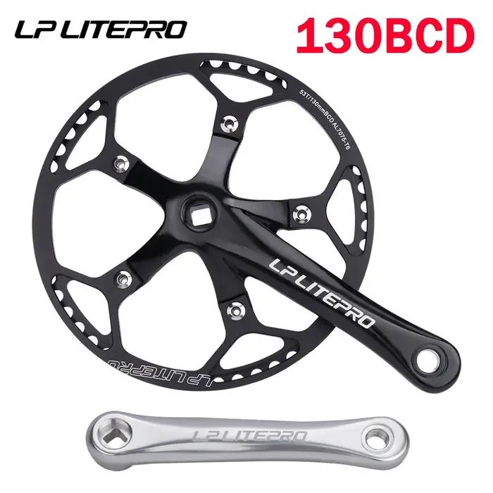 Bielles carrées Litepro pour vélo gravel - Pédalier plateau manivelle 130 BCD 45T à 58T