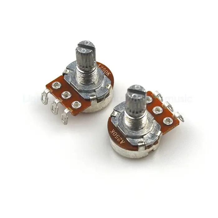 Potentiomètre cannelé pour guitare électrique, 2 pièces, A500K B500K A250K B250K, petit Pot, effet b