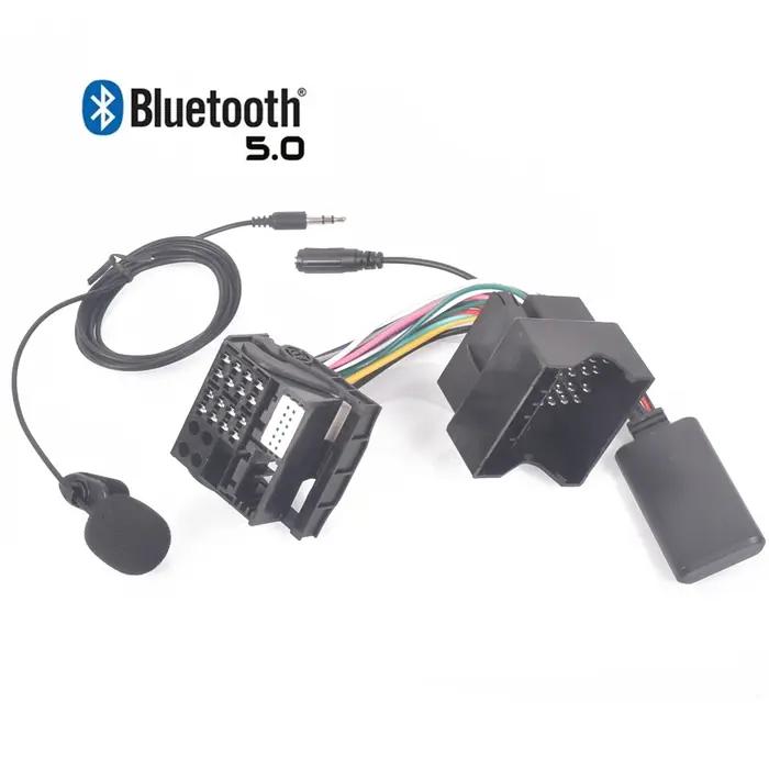 Microphone mains libres Bluetooth 5.0 pour BMW, câble audio AUX, adaptateur de grande prise, 12 broc