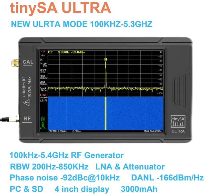 Anslyzer Tinysa Ultra-Tinysa Analyzer, 2.8 ", écran 4", entrée 100, 5.3GHz, version de carte 32 Go,