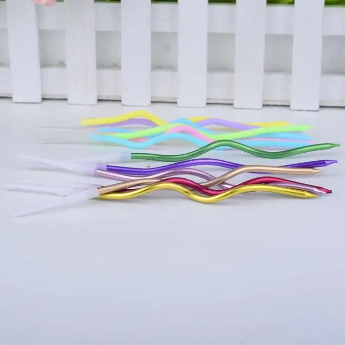 Décoration de gâteau de fête d'anniversaire de mariage, crayon de paraffine dorée, fournitures de cu