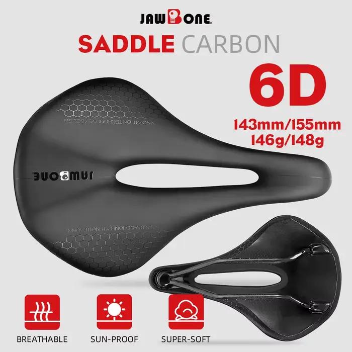 JAWBONE-Selle de vélo en cuir ultralégère, 7x9mm, entièrement en carbone, design creux R64, coussin