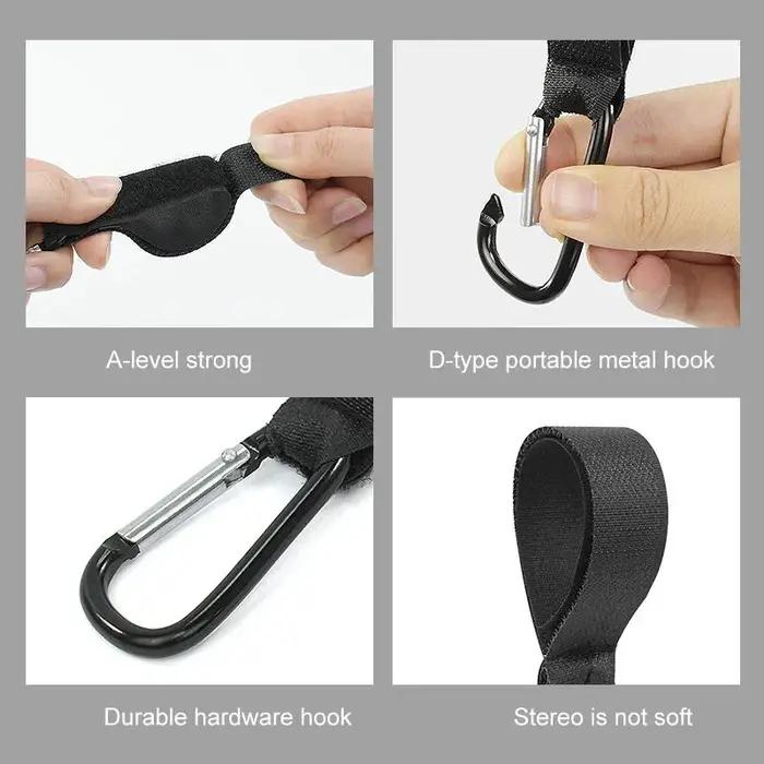 5/2 pièces bébé poussette crochet clip en alliage d'aluminium mousqueton chariot organisateur sac à