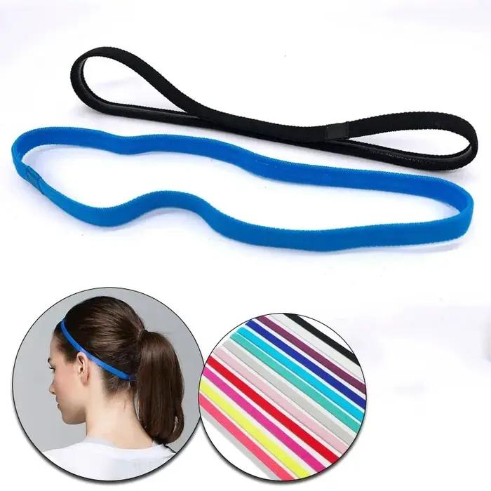 5 pièces couleur bonbon femmes hommes Yoga bandes de cheveux Sport bandeau filles Sport anti-dérapan