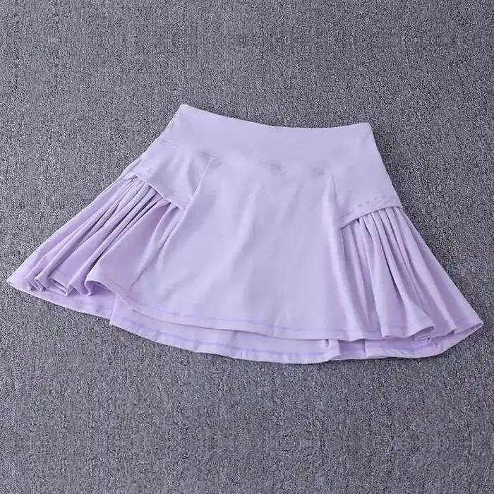 Jupe courte de sport ; pseudo jupe de course deux pièces pour femme; combinaison de badminton d'été;