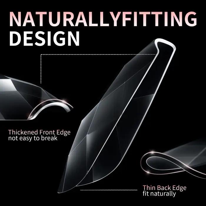 Nouveau 120/140 pièces carré amande cercueil ongles Extension conseils naturel clair couverture comp