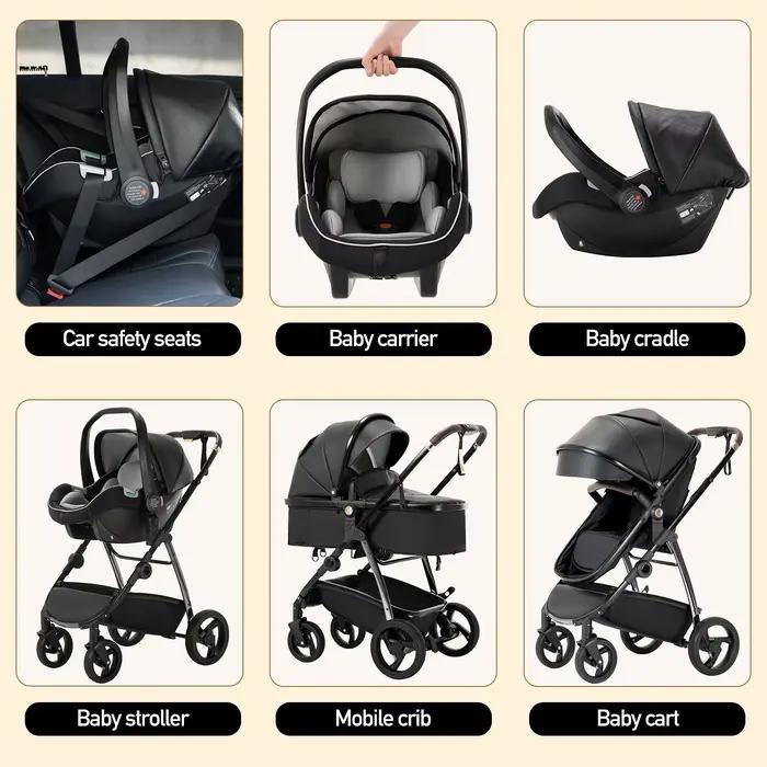 Poussette bébé 3 en 1 landau Portable luxueux voyage landau haute paysage nouveau-né bébé poussette