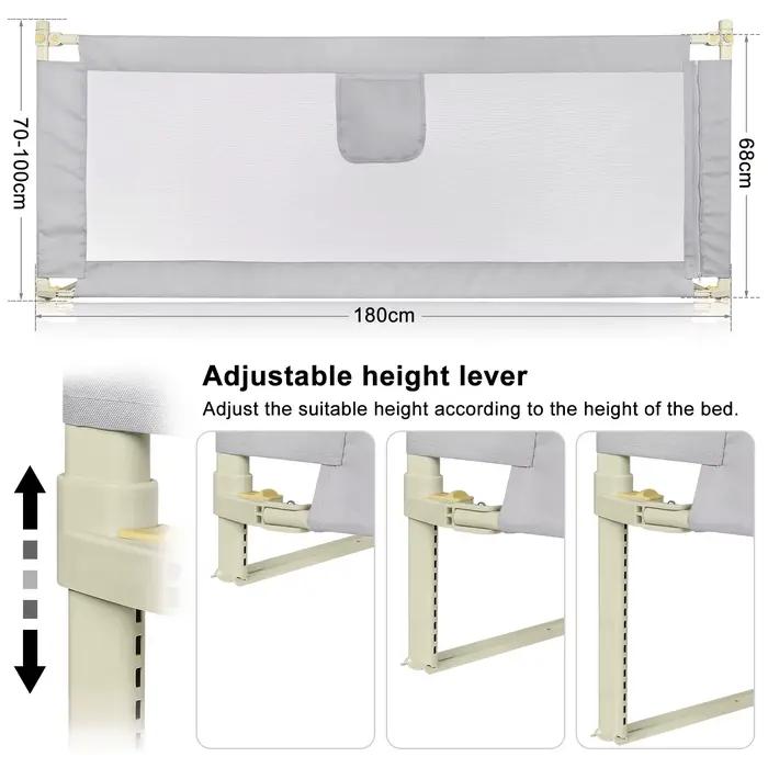 1 barrière de lit portable, barrière de lit pliable pour enfant, 12 mois-5 ans, barrière de sécurité
