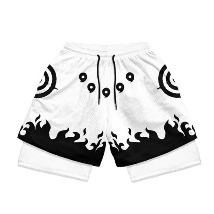 Short de Performance Anime 2 en 1 pour hommes et femmes, Short de sport, Manga, impression 3D, maill