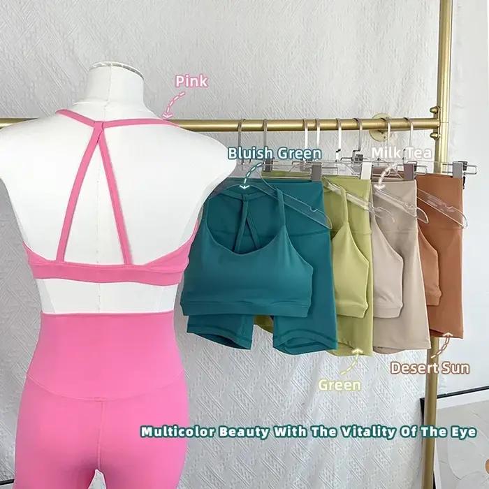Ensemble short de Yoga 2 pièces pour femmes, survêtement, gilet de Yoga, short taille haute, séchage