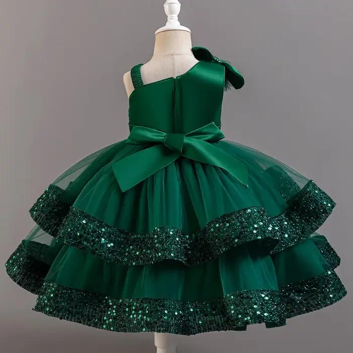 Fleur princesse paillettes bébé mariage fête de noël courte robe sans manches fête d'anniversaire ma