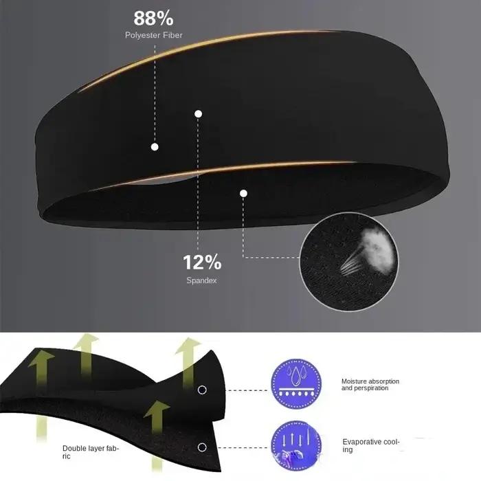 Bandeau de Sport Élastique Élégant Accessoire Polyvalent pour Hommes Femmes Yoga Course à Pied Occasions Spéciales