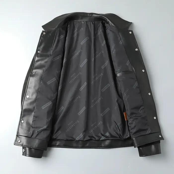 Veste décontractée d'affaires en simili daim épissé en cuir Pu pour hommes, printemps et automne