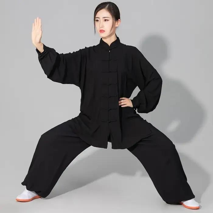 Uniforme de Chapelle Tai Professionnel en Coton Haute Qualité pour Entraînements de Wushu Kung Fu Arts Martiaux pour Enfants et Adultes