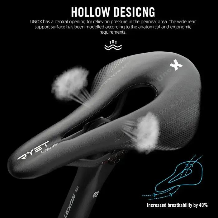 Selle vélo carbone RYET ultra léger cuir - Siège route VTT racing ovale rail 7x9 coussin doux