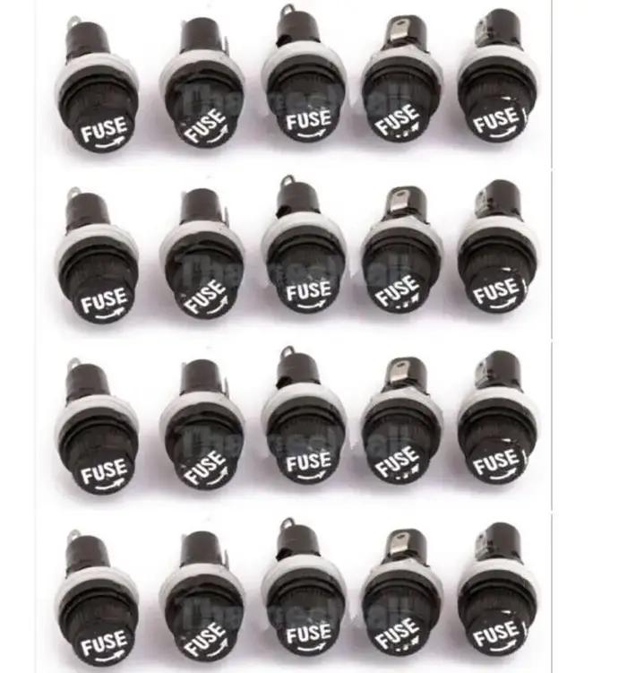 10 pièces 5*20mm porte-fusibles en verre noir tube d'assurance prise porte-fusible pour 5*20 assuran