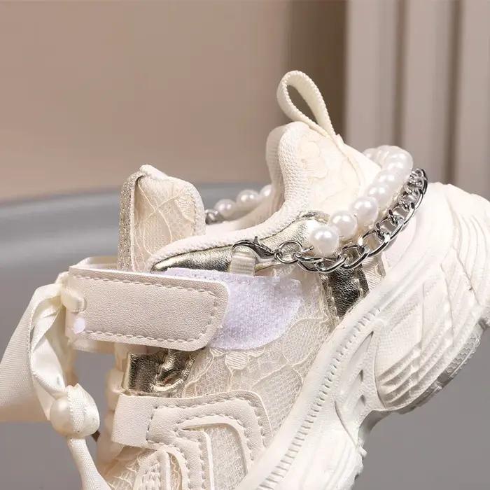 Chaussures pour enfants 2025 nouveau enfant en bas âge filles chaussures de Sport perle semelle soup