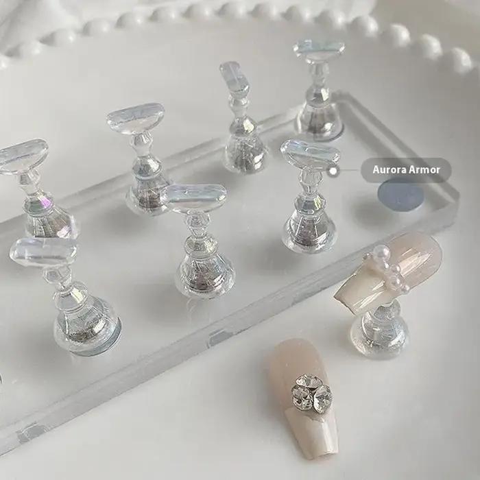 Support magnétique Transparent pour faux ongles Aurora, 10/5 pièces, présentoir à pression pour pein