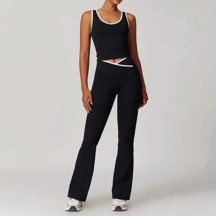 Ensemble de vêtements de Yoga pour femmes, 2 pièces, tenues d'entraînement, Fitness, survêtement de
