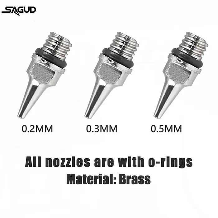 Kit d'accessoires pour outils de remplacement d'aérographe, buse et aiguille de 0.2/0.3/0.5mm pour d