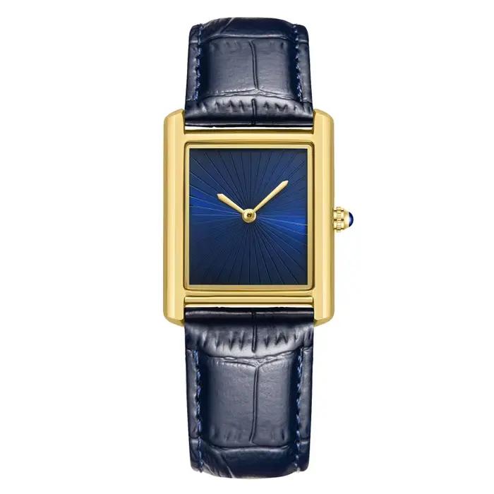 Nouvelle montre carrée classique pour hommes et femmes, design simple à deux aiguilles, bracelet en