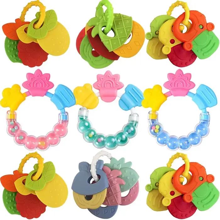 TeWindsor-Hochet de dentition en caoutchouc souple pour bébé, jouets en silicone de qualité alimenta