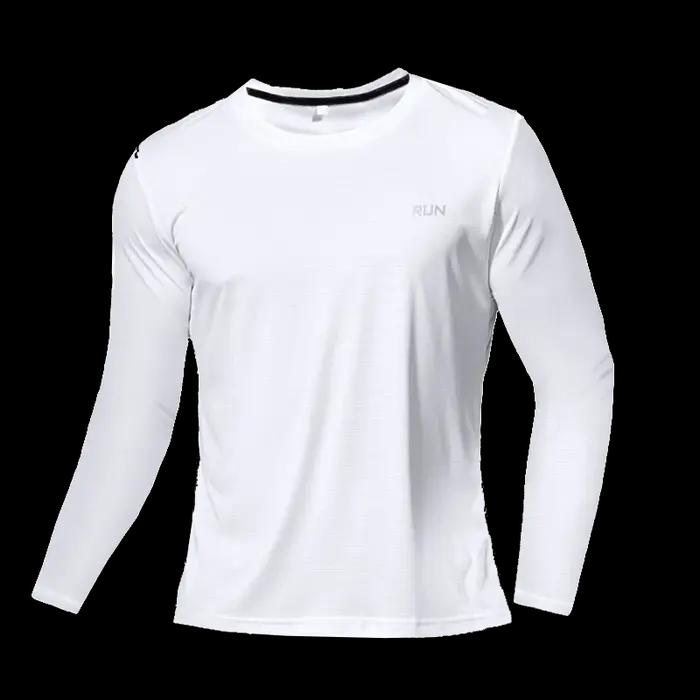 T-Shirt à manches longues pour hommes, séchage rapide, course à pied, évacuation de l'humidité, col
