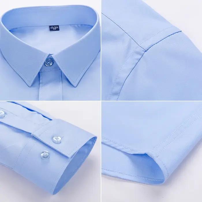 4XL 5XL 6XL 7XL 8XL chemise à carreaux en Fiber de bambou rayé bleu décontracté affaires chemise à m