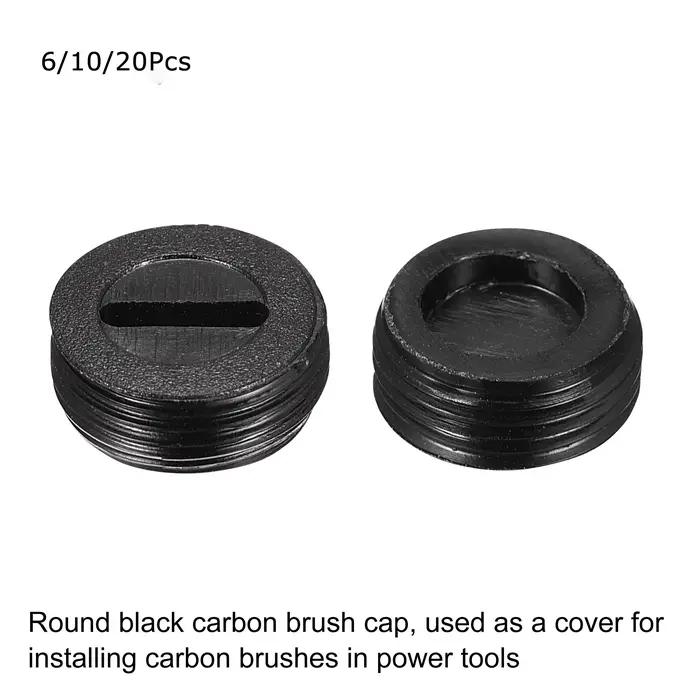 Bouchons de support de brosse en carbone à vis en plastique noir, boîtier Dia 10mm/12mm/13mm/14mm/15