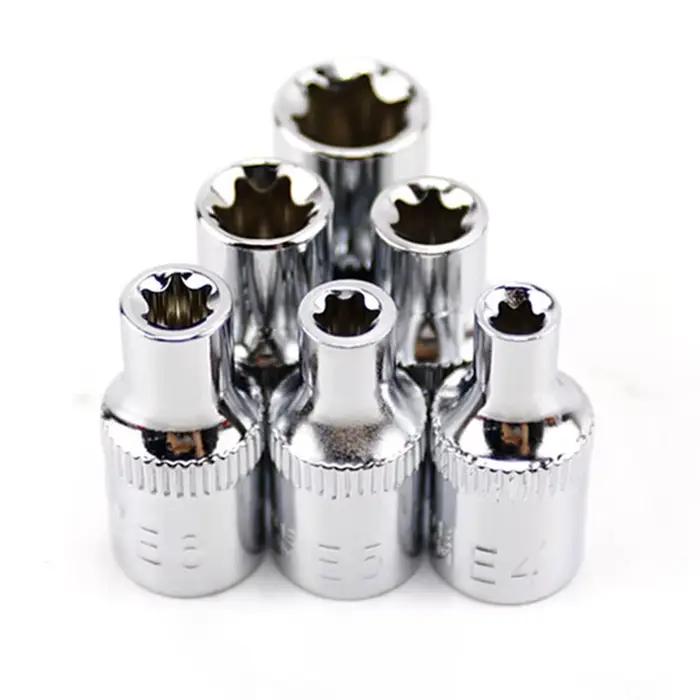 Jeu de douilles à cliquet 1/4 ", clé dynamométrique Torx Star, adaptateur de douille femelle, pilote