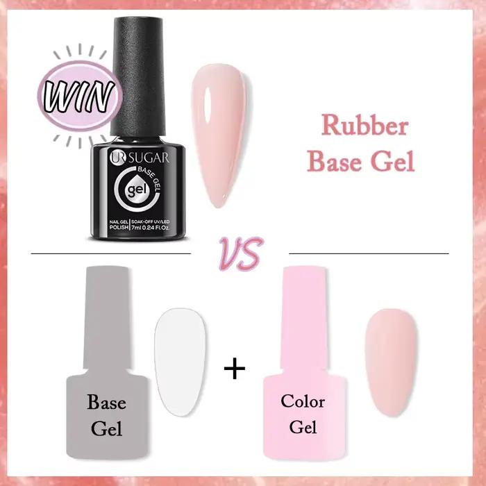 UR SUGAR 7ml rose nu Base en caoutchouc naturel Gel vernis à ongles Semi Permanent Chrome paillettes