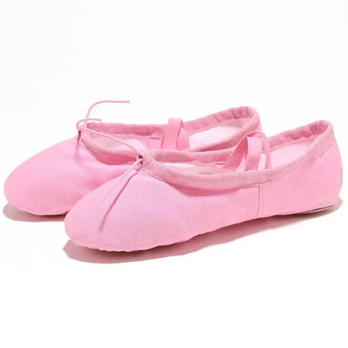 Chaussure de ballet plate pour filles et femmes - Toile douce, couleurs variées, enseignant