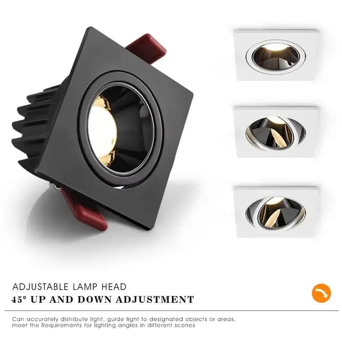 Plafond LED encastré 24W 10W simple/Double tête LED spots CREE COB Anti-éblouissement Downlight pour