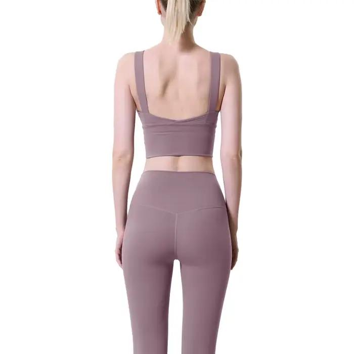 Ensemble de Yoga 2 pièces pour femmes, sport, Fitness, taille haute, pantalon rehausseur de hanches,