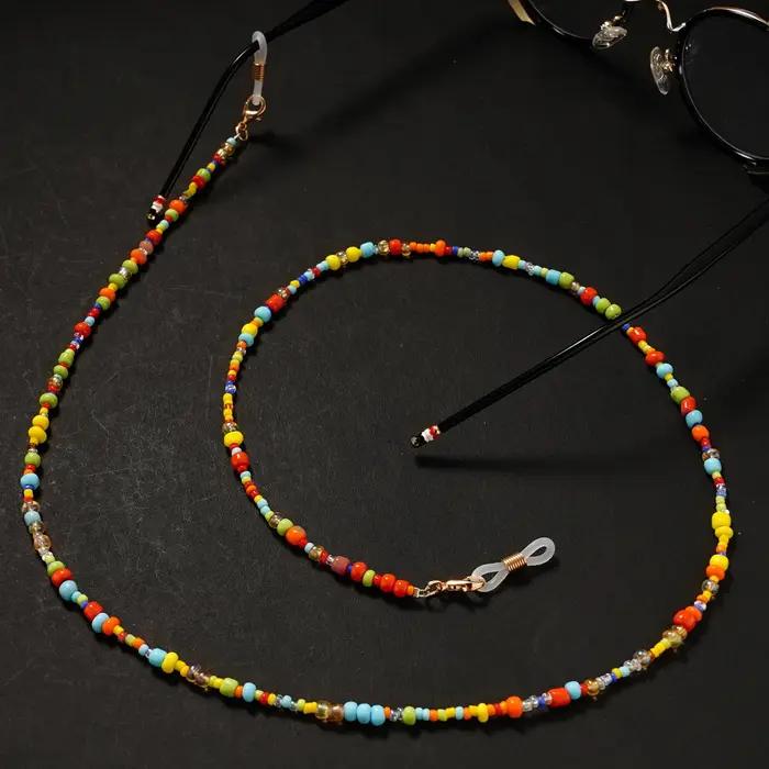 Chaînes de masquage de lunettes de soleil pour femmes, perles acryliques et cristal, lanière en verr