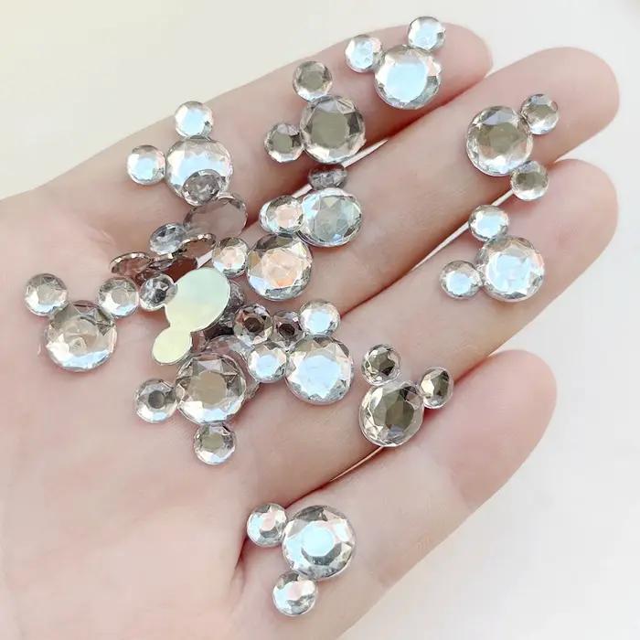 Strass en cristal en forme d'animal blanc, 30 pièces/lot, bijoux à faire soi-même, décoration à dos
