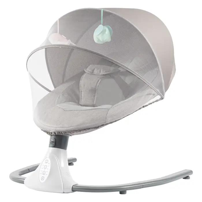 Balançoire électrique pour bébé, videurs à 4 vitesses, berceuses intégrées, fonction Bluetooth, pare