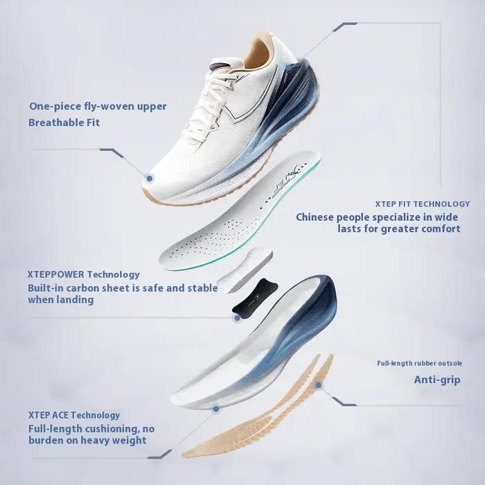Chaussures course légères homme Xtep QINGYUN - Absorption chocs baume amortissant - Printemps 2025