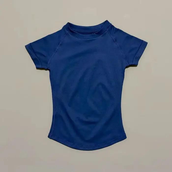 Haut de sport à manches courtes pour femme, t-shirt de course, t-shirt de sport d'été à manches cour
