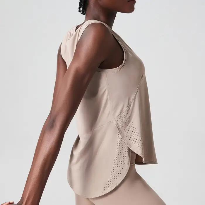 T-shirt yoga sans manches femme ample - Fitness course à pied débardeur été