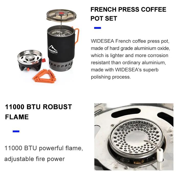 Widesea système de cuisine de Camping avec échange de chaleur cuisinière à gaz d'extérieur brûleur à