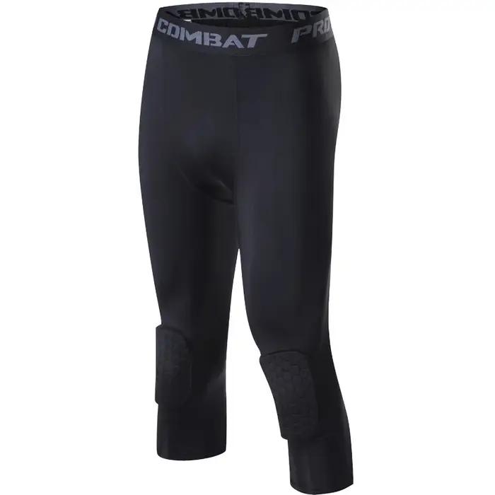 Genouillères nid d'abeille hommes protection basket - Leggings compression 3/4 anti-collision sport