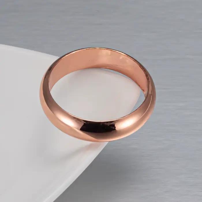 Bagues en cuivre pur Vinterly pour femmes et hommes, 6 mm de large, bijoux pour doigts, métal brilla