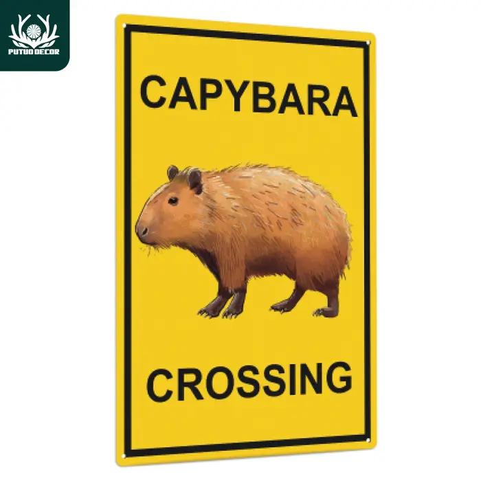 Putuo Decor-Panneau en métal Capybara, affiche d'art mural vintage 18, 7.8x11.8, 1 pièce, pour la ma