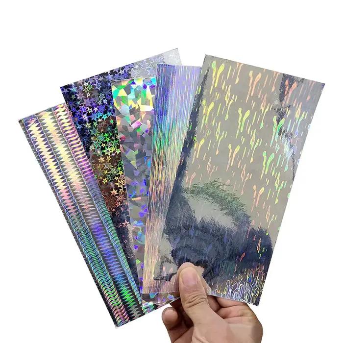 Autocollant d'appât dur de pêche Portable 10x20cm, 5 pièces, Film adhésif holographique, Type Flash